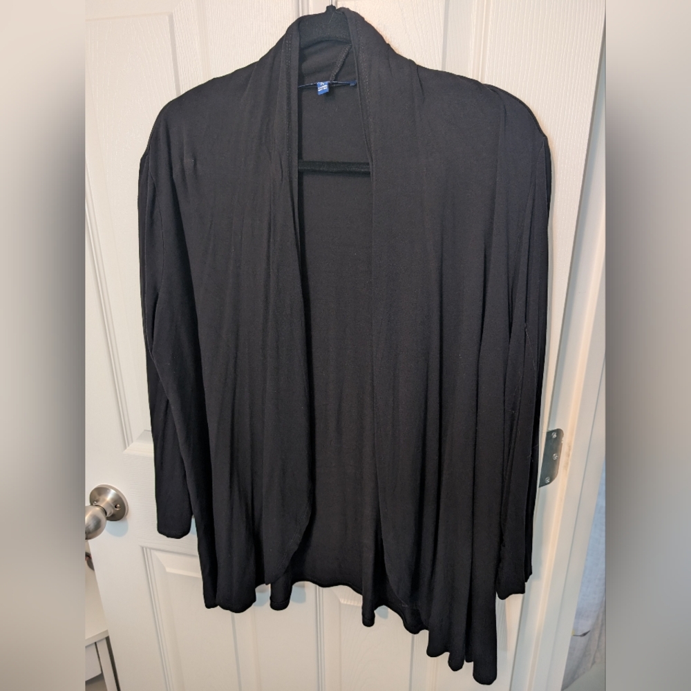 Apt. 9 Women's Black Open Front Light Cardigan